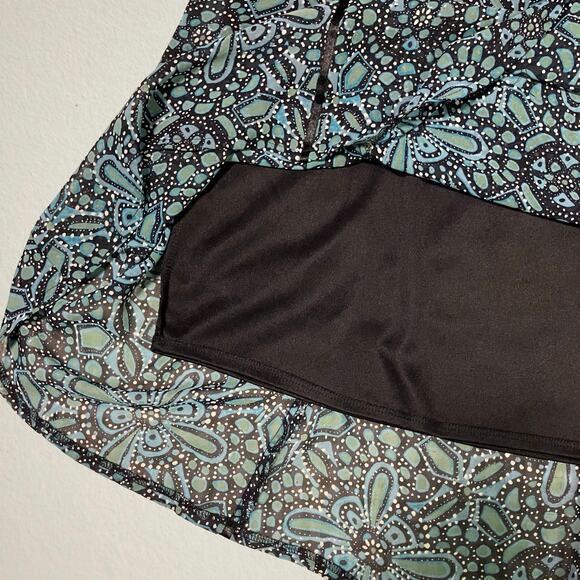 Y2K bohemian flare midi skirt, abstract floral cottagecore fairy boho chic - Picture 7 of 7